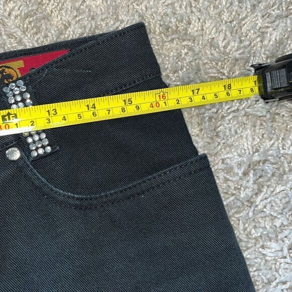 Vintage LAWMAN Western Womens Embellished Black Jeans Rhinestone Size 9 Slim Fit - Picture 8 of 16